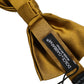 Men Mustard 100% Silk Adjustable Neck Papillon Bow Tie