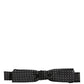 Black White Polka Dot Adjustable Neck Papillon Bow Tie