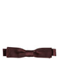 Men Brown 100% Silk Adjustable Neck Papillon Bow Tie