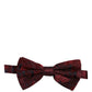 Men Maroon Paisley SIlk Adjustable Neck Papillon Bow Tie