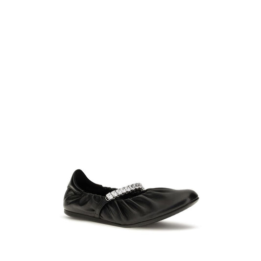 Black Calf Leather Bos Taurus Ballet Flats