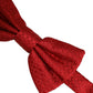 Men Red 100% Silk Adjustable Neck Papillon Bow Tie