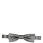 Men Gray 100% Silk Adjustable Neck Papillon Bow Tie
