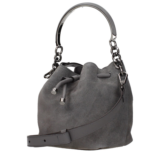 Gray Leather Handbag