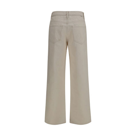 White Cotton Relaxed Fit Jeans
