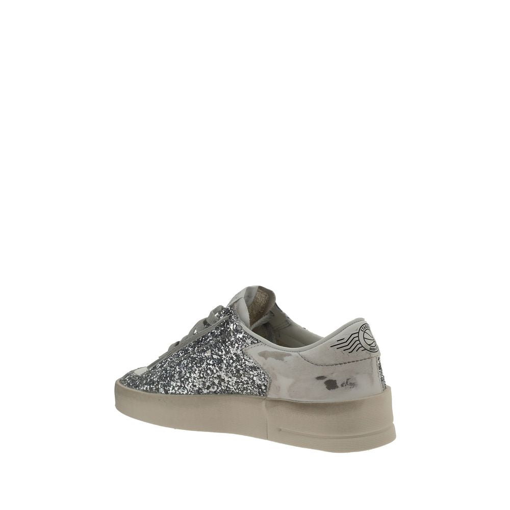 Gray Calf Leather Bos Taurus Low Top Sneakers