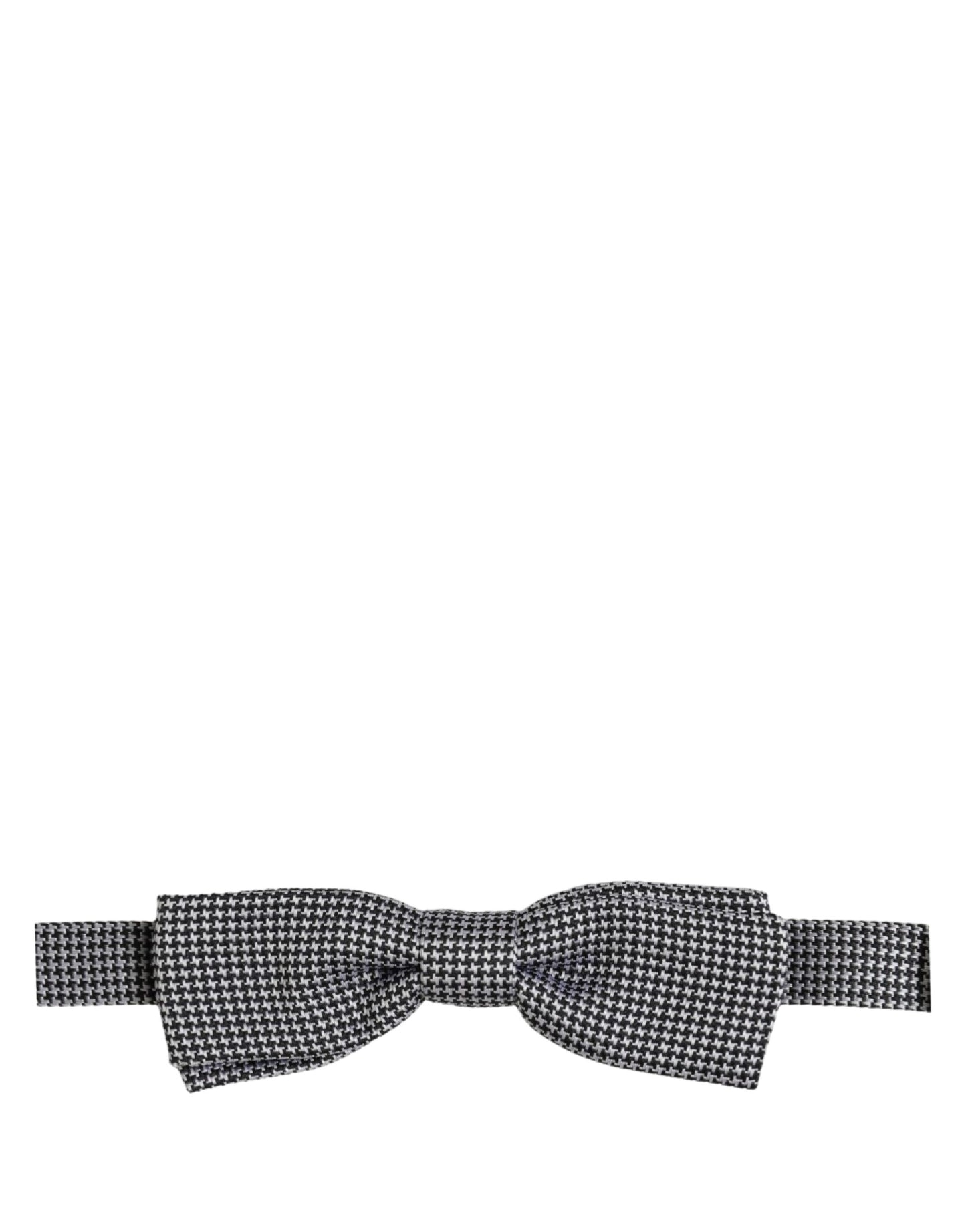 Black White Houndstooth Adjustable Neck Bow Tie
