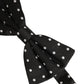 Black White Polka Dot Adjustable Neck Papillon Bow Tie