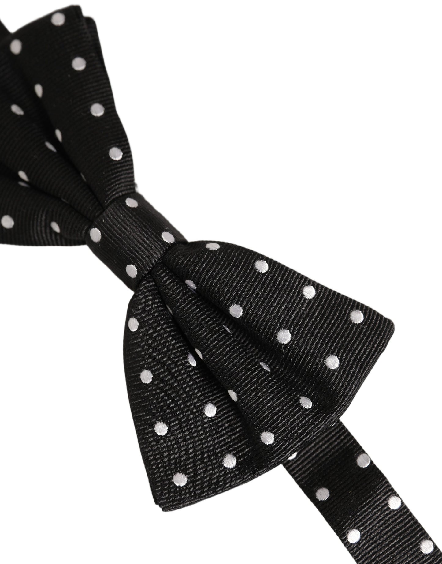 Black White Polka Dot Adjustable Neck Papillon Bow Tie