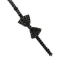 Black White Polka Dot Adjustable Neck Papillon Bow Tie