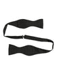 Black White Polka Dot Adjustable Neck Papillon Bow Tie