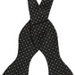Black White Polka Dot Adjustable Neck Papillon Bow Tie
