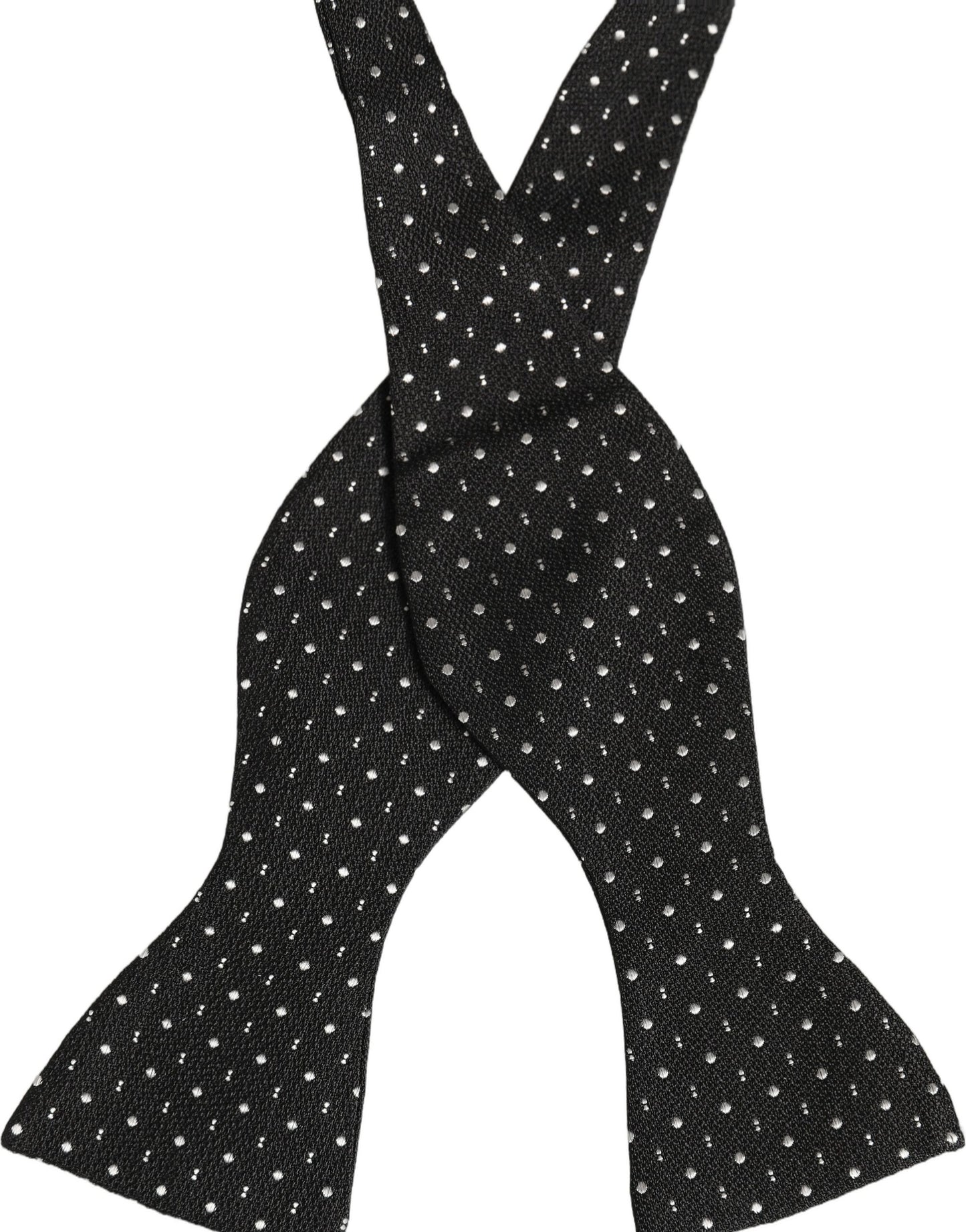 Black White Polka Dot Adjustable Neck Papillon Bow Tie