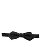 Men Black 100% Silk Adjustable Neck Papillon Bow Tie