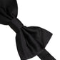 Men Black 100% Silk Adjustable Neck Papillon Bow Tie