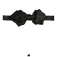 Men Black Paisley Silk Adjustable Neck Papillon Bow Tie