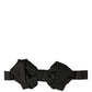 Men Black 100% Silk Adjustable Neck Papillon Bow Tie