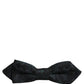 Men Black Green Paisley Adjustable Neck Papillon Bow Tie