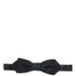 Men Black Green Paisley Adjustable Neck Papillon Bow Tie