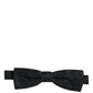 Men Black Green Paisley Adjustable Neck Papillon Bow Tie