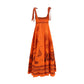 Orange Linen Casual Dress