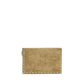 Beige Suede Leather Clutch Bag