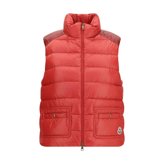 Red Polyamide Sleeveless Jacket