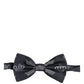 Men Black Crown Silk Adjustable Neck Papillon Bow Tie