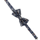 Men Navy Blue Floral Adjustable Neck Papillon Bow Tie