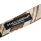 Men Brown Beige Stripes Adjustable Neck Papillon Bow Tie