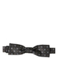 Men Dark Gray Geometric Adjustable Bow Tie