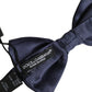 Dark Blue 100% Silk Adjustable Neck Papillon Bow Tie