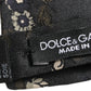 Men Black Floral Silk Adjustable Neck Papillon Bow Tie