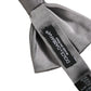 Men Gray 100% Silk Adjustable Neck Papillon Bow Tie