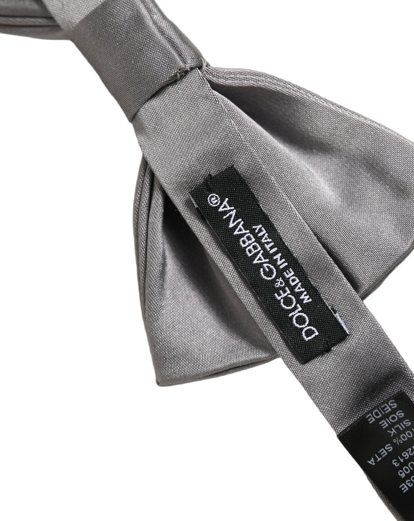 Men Gray 100% Silk Adjustable Neck Papillon Bow Tie