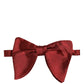 Men Red 100% Silk Adjustable Neck Papillon Bow Tie