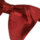 Men Red 100% Silk Adjustable Neck Papillon Bow Tie