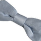 Men Light Blue Silk Adjustable Neck Papillon Bow Tie