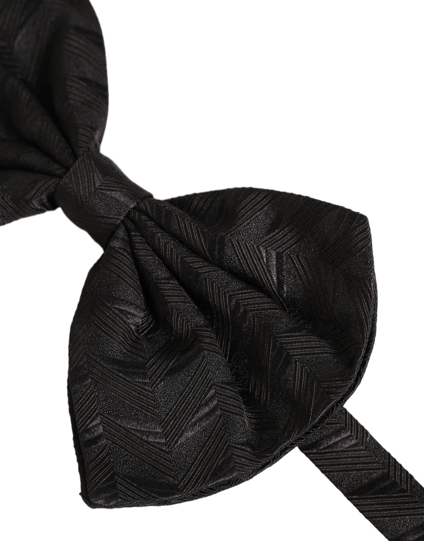 Men Black Patterned Adjustable Neck Papillon Bow Tie