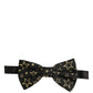 Men Black Star 100% Silk Adjustable Neck Papillon Bow Tie