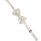 Men White Floral Silk Adjustable Neck Papillon Bow Tie