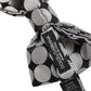 Men Black Silver Circles Adjustable Neck Papillon Bow Tie