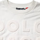 White Embossed Logo Cotton Crew Neck Sweater