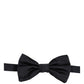 Men Black 100% Silk Adjustable Neck Papillon Bow Tie