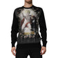 Black Cashmere Cherub Print Baroque Sweater