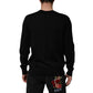 Black Cashmere Cherub Print Baroque Sweater