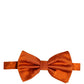 Men Orange 100% Silk Adjustable Neck Papillon Bow Tie