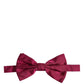 Men Burgundy Silk Adjustable Neck Papillon Bow Tie