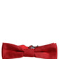 Men Red 100% Silk Adjustable Neck Papillon Bow Tie