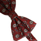 Men Bordeaux Floral Adjustable Neck Papillon Bow Tie